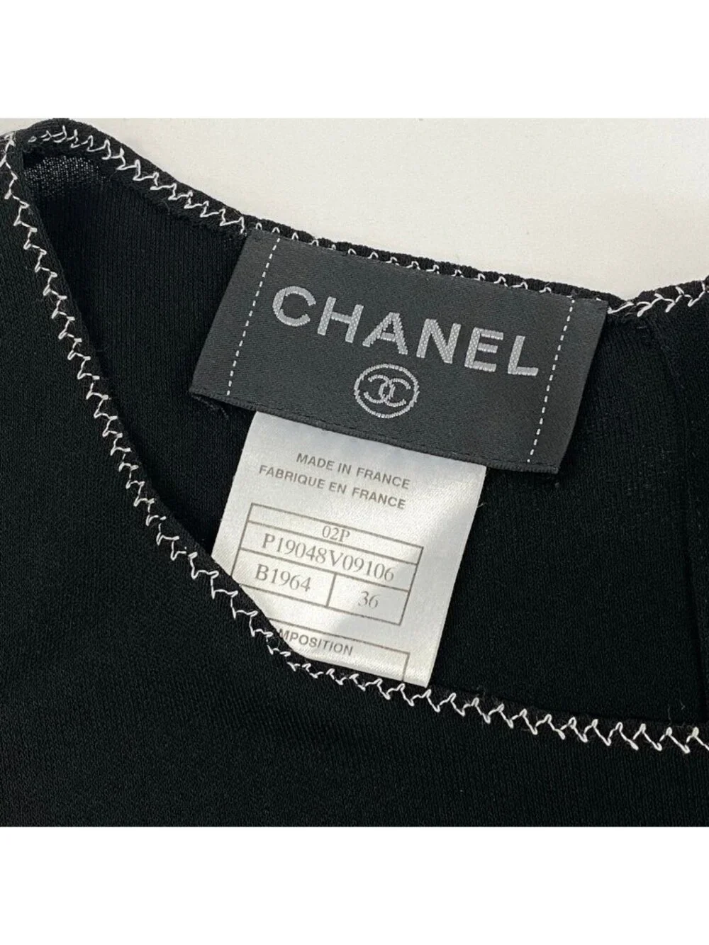 Chanel Short Sleeve Summer Knit Top CC Logo Button Black Rayon Sweater